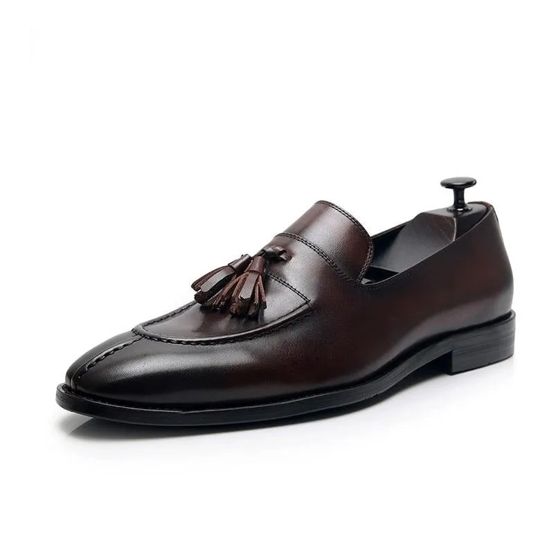 TasselLux Exotic Leather Oxford Dress Loafers