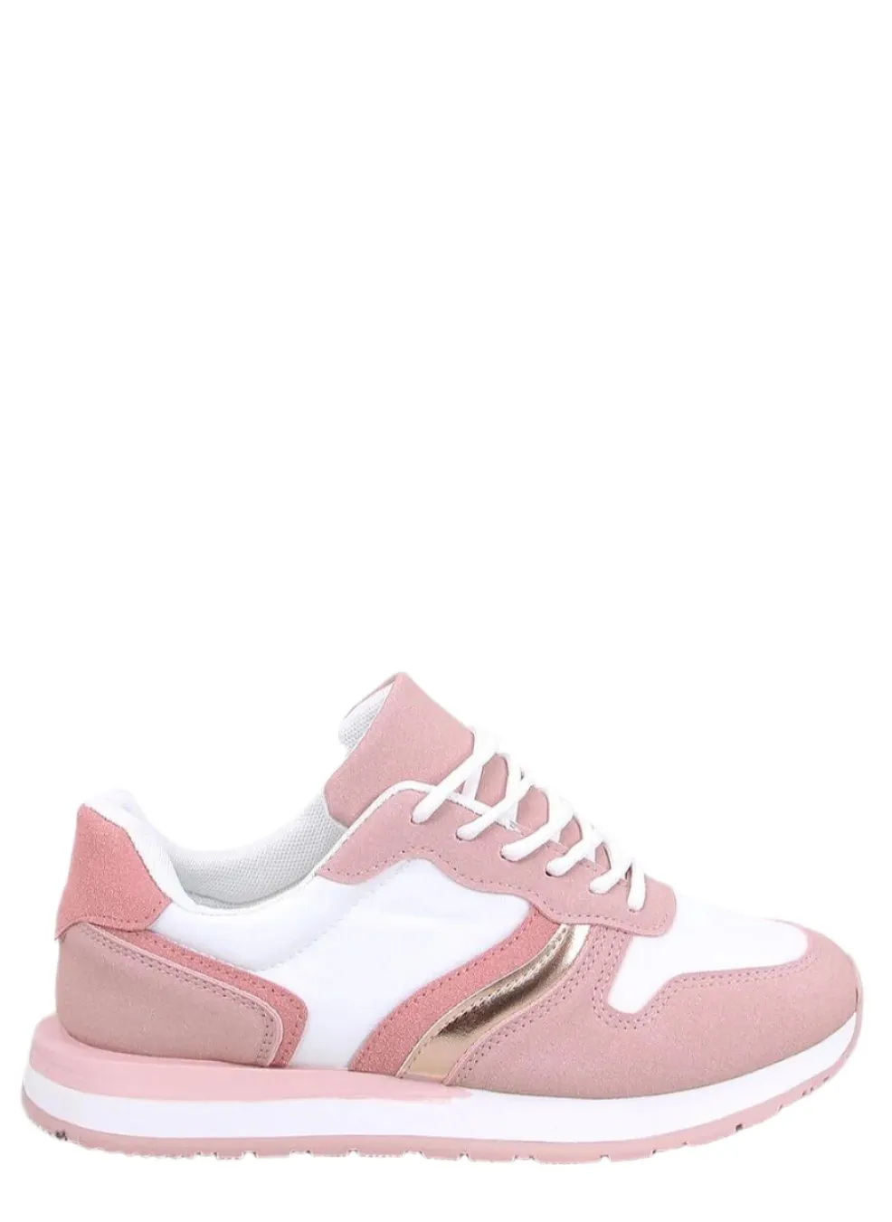 TEEK - Pink White Gold Laced Sneakers