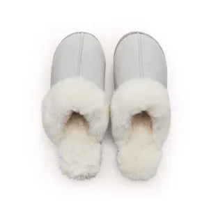 Tilda Faux Fur Slippers, Cloud Grey