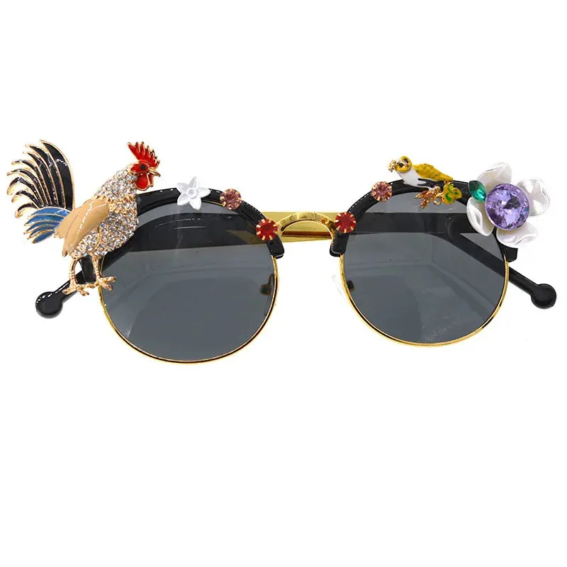 Trendy Cat Eye Chicken Design Sunglasses