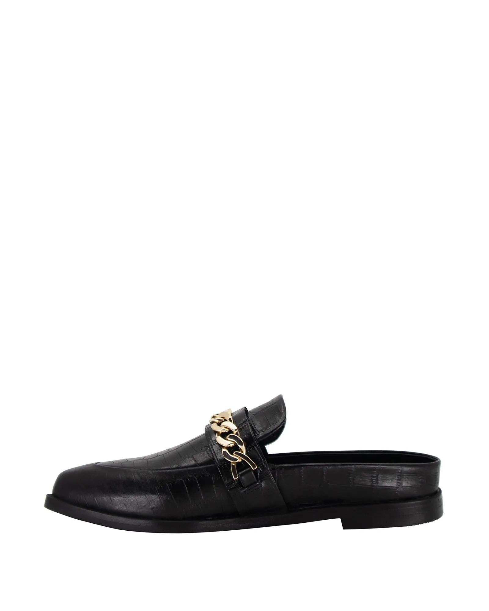 Tuesday Chain Slide Black Croc/Gold