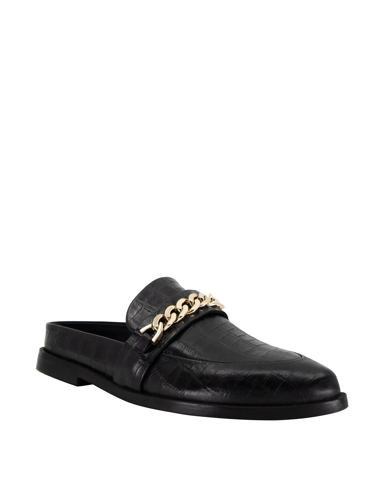 Tuesday Chain Slide Black Croc/Gold