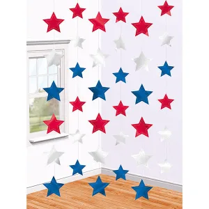 USA Star String Decorations 6pk