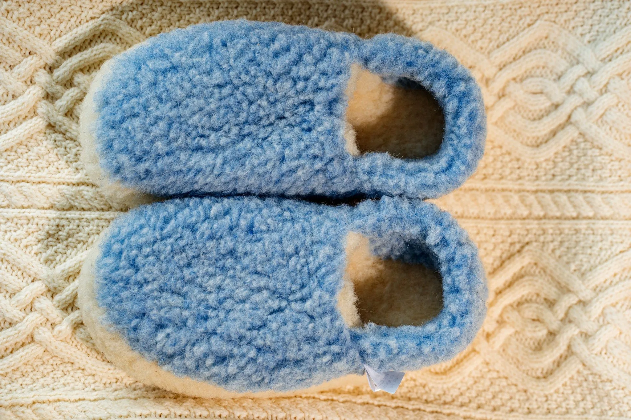 Wool slippers Light Blue